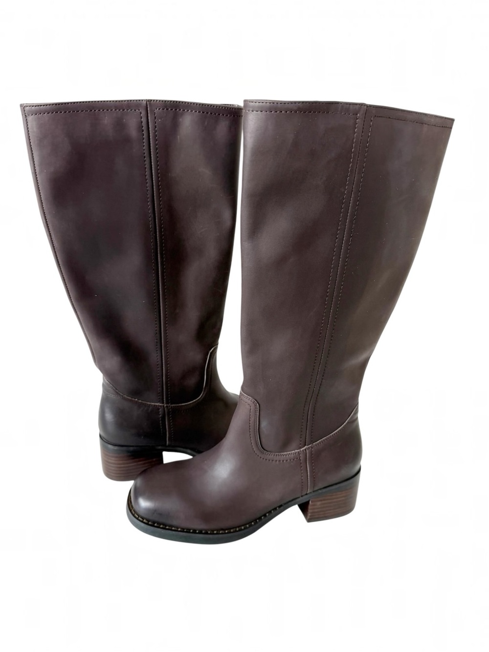 Blondo Camrin Womens Waterproof Brown Leather Zip Knee High Riding Boot Size 9